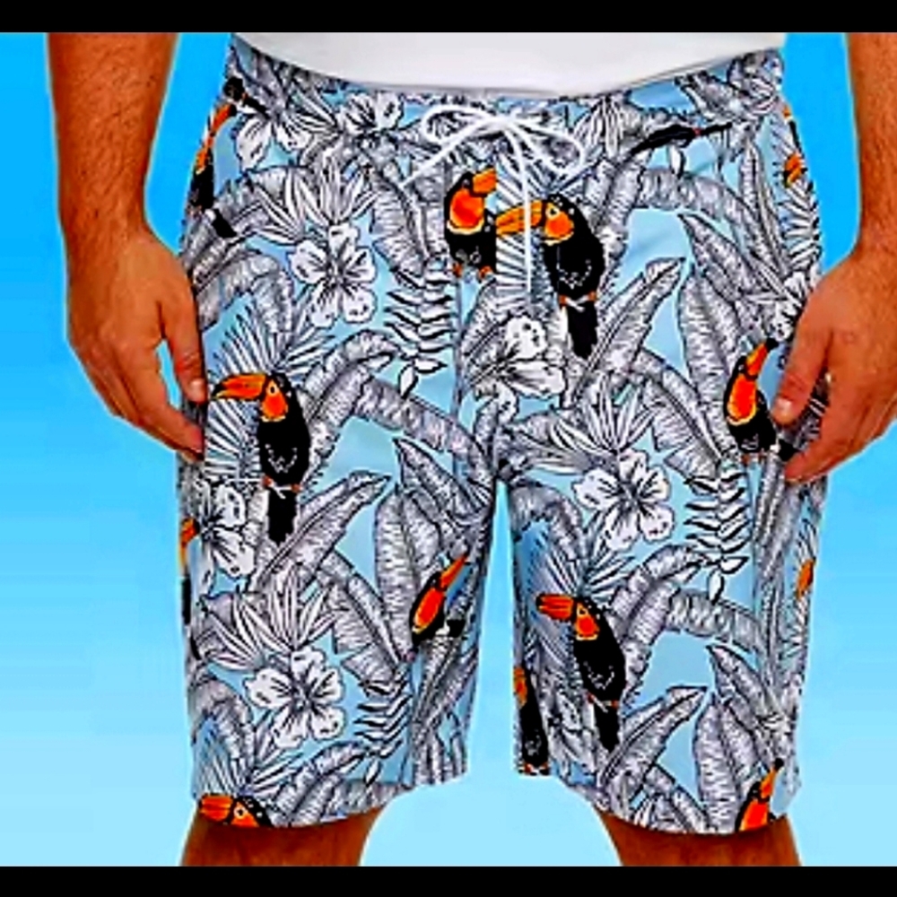 st johns bay mens big tall swim trunks board shorts  Tucan 4XL 5XL new
